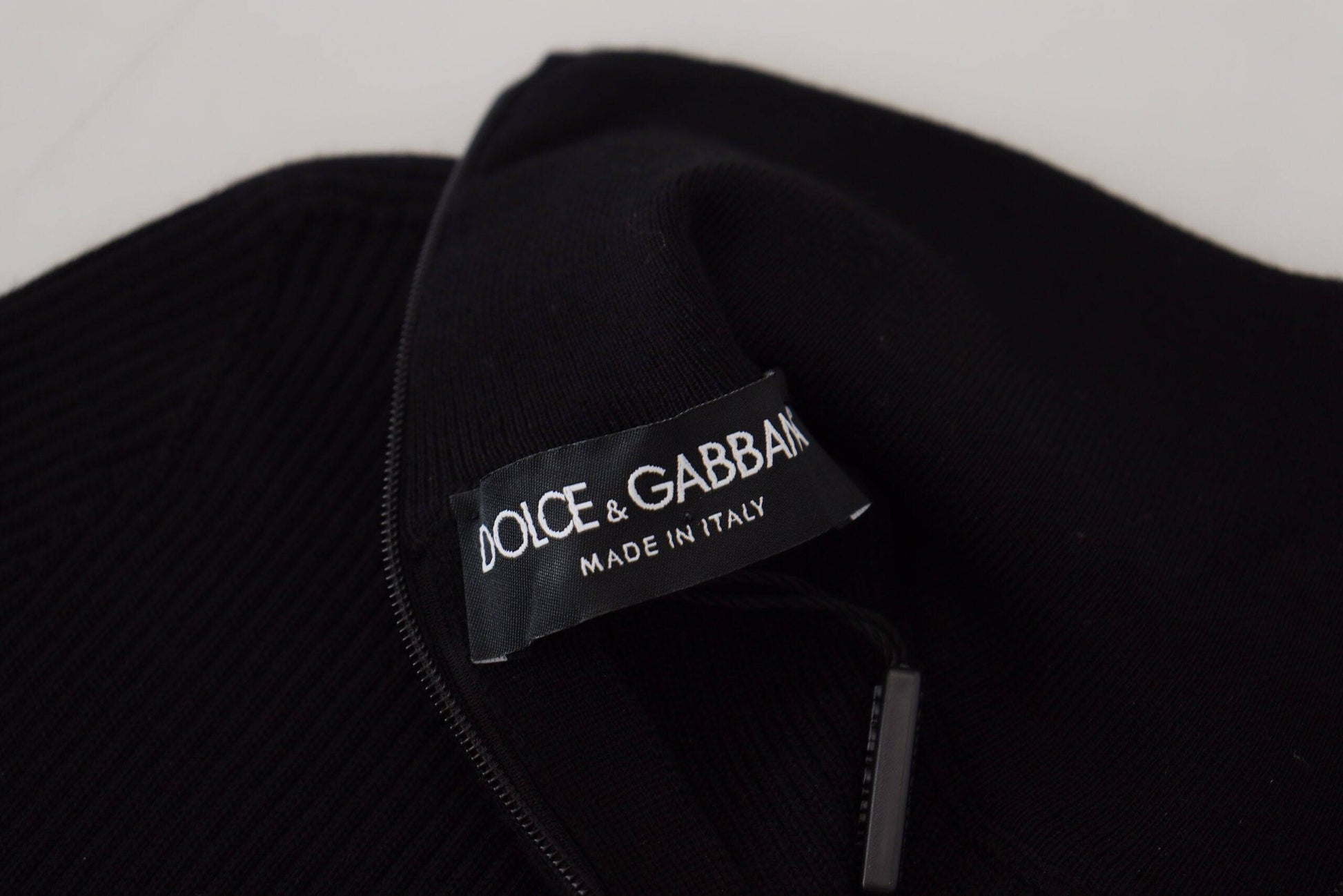 Dolce & Gabbana Elegant Black Wool Half Zip Turtleneck Sweater - ACCEXO