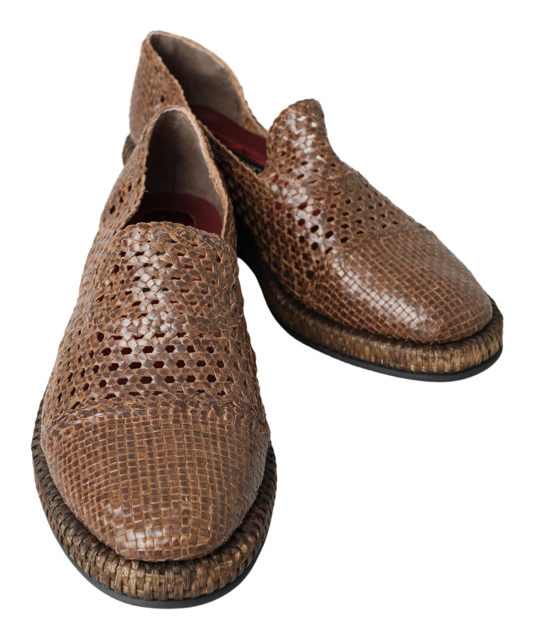 Dolce & Gabbana Elegant Leather Slipper Loafers in Brown