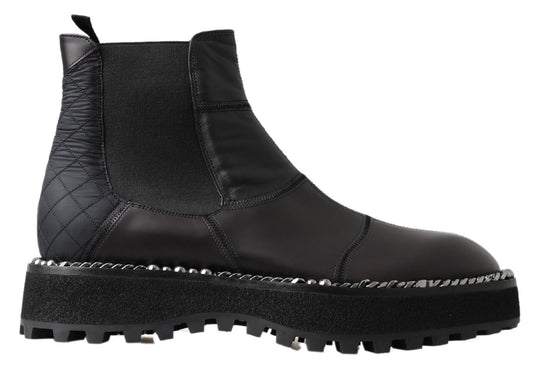 Dolce & Gabbana Elegant Black Ankle Stretch Slip On Boots