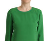 Armani Elegant Silk Long Sleeve Sweater in Lush Green