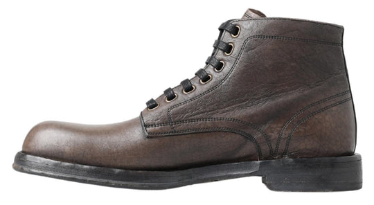 Dolce & Gabbana Elegant Horse Leather Lace-Up Boots