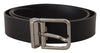 Dolce & Gabbana Elegant Black Leather Belt with Metal Buckle