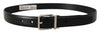 Dolce & Gabbana Sleek Black Leather Belt with Metal Buckle