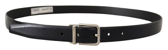 Dolce & Gabbana Elegant Leather Belt with Metal Buckle