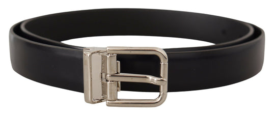 Dolce & Gabbana Elegant Leather Belt with Metal Buckle