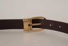 Dolce & Gabbana Elegant Dark Brown Leather Belt