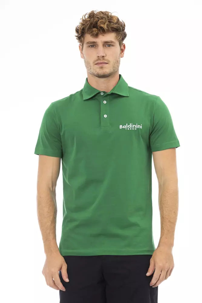 Baldinini Trend Green Cotton Men Polo Shirt - ACCEXO