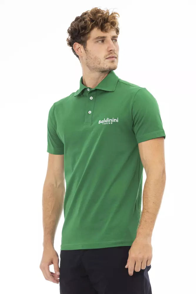Baldinini Trend Green Cotton Men Polo Shirt - ACCEXO