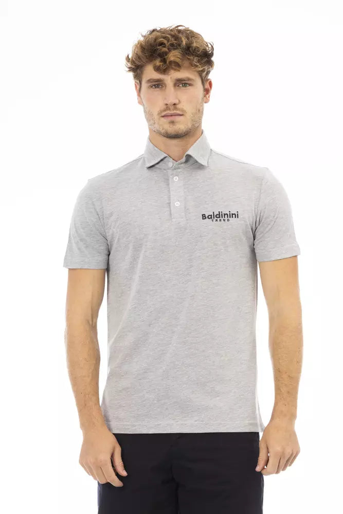 Baldinini Trend Gray Cotton Men Polo Shirt - ACCEXO