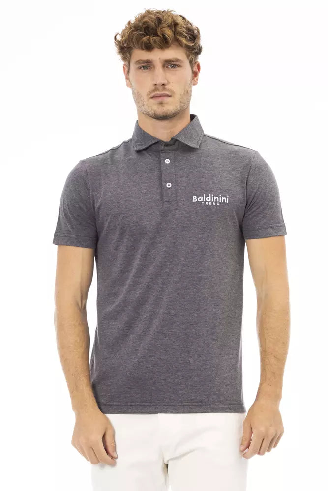 Baldinini Trend Gray Cotton Men Polo Shirt - ACCEXO
