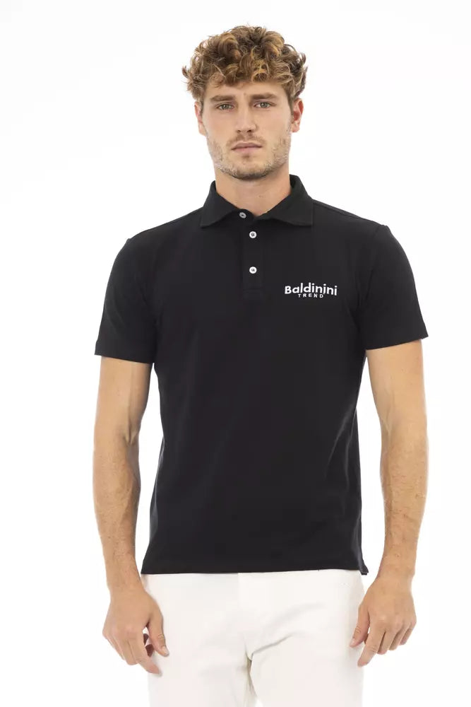 Baldinini Trend Black Cotton Men Polo Shirt - ACCEXO