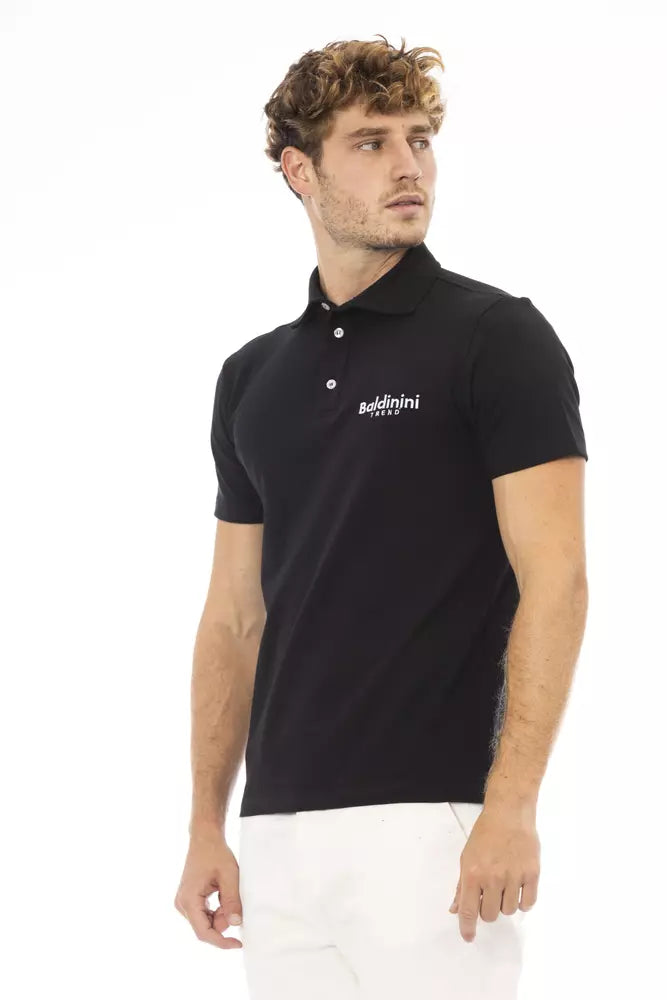 Baldinini Trend Black Cotton Men Polo Shirt - ACCEXO