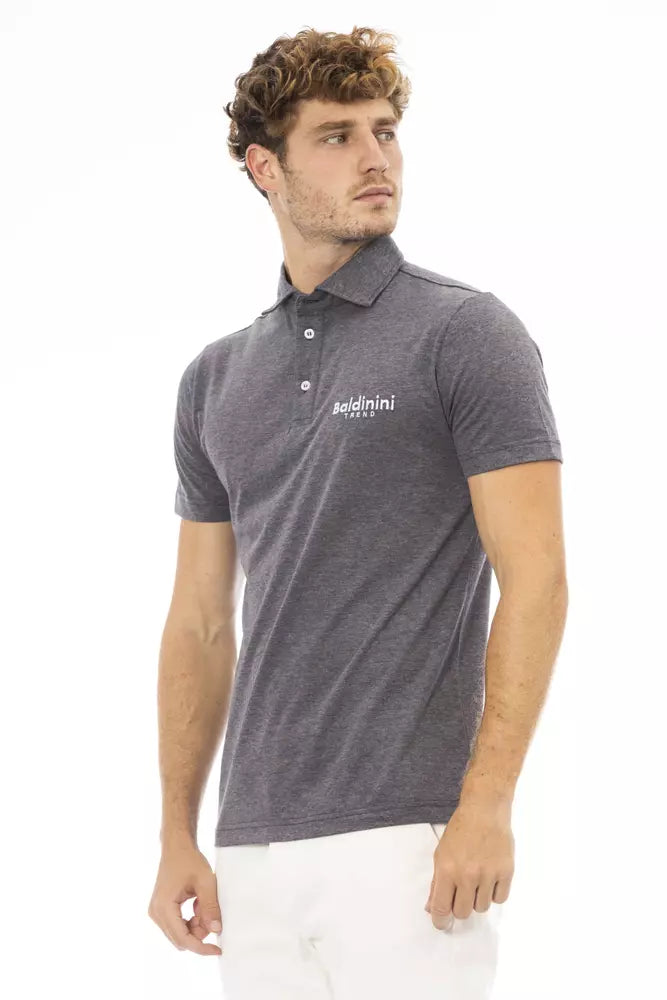 Baldinini Trend Gray Cotton Men Polo Shirt - ACCEXO