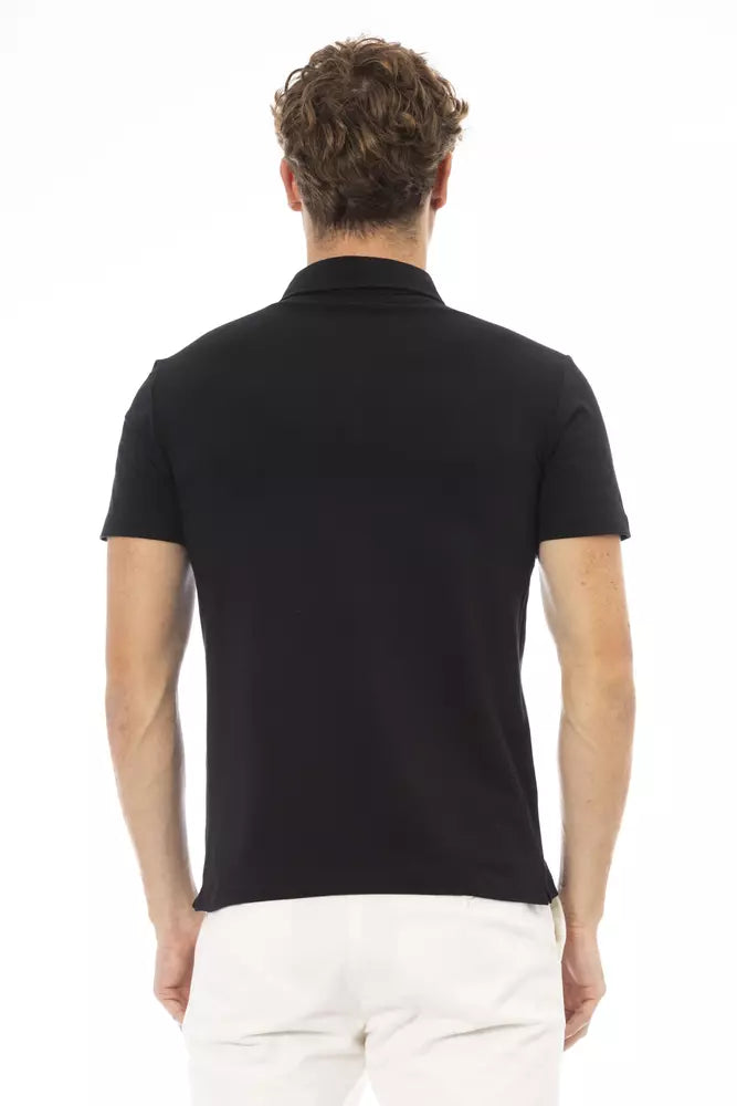 Baldinini Trend Black Cotton Men Polo Shirt - ACCEXO
