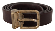 Dolce & Gabbana Elegant Leather Belt with Engraved Buckle - ACCEXO