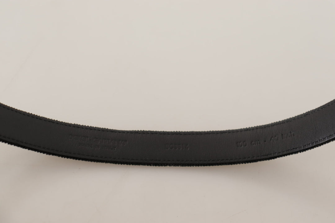 Dolce & Gabbana Elegant Black Velvet Designer Belt