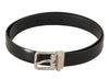 Dolce & Gabbana Elegant Black Leather Belt with Metal Buckle