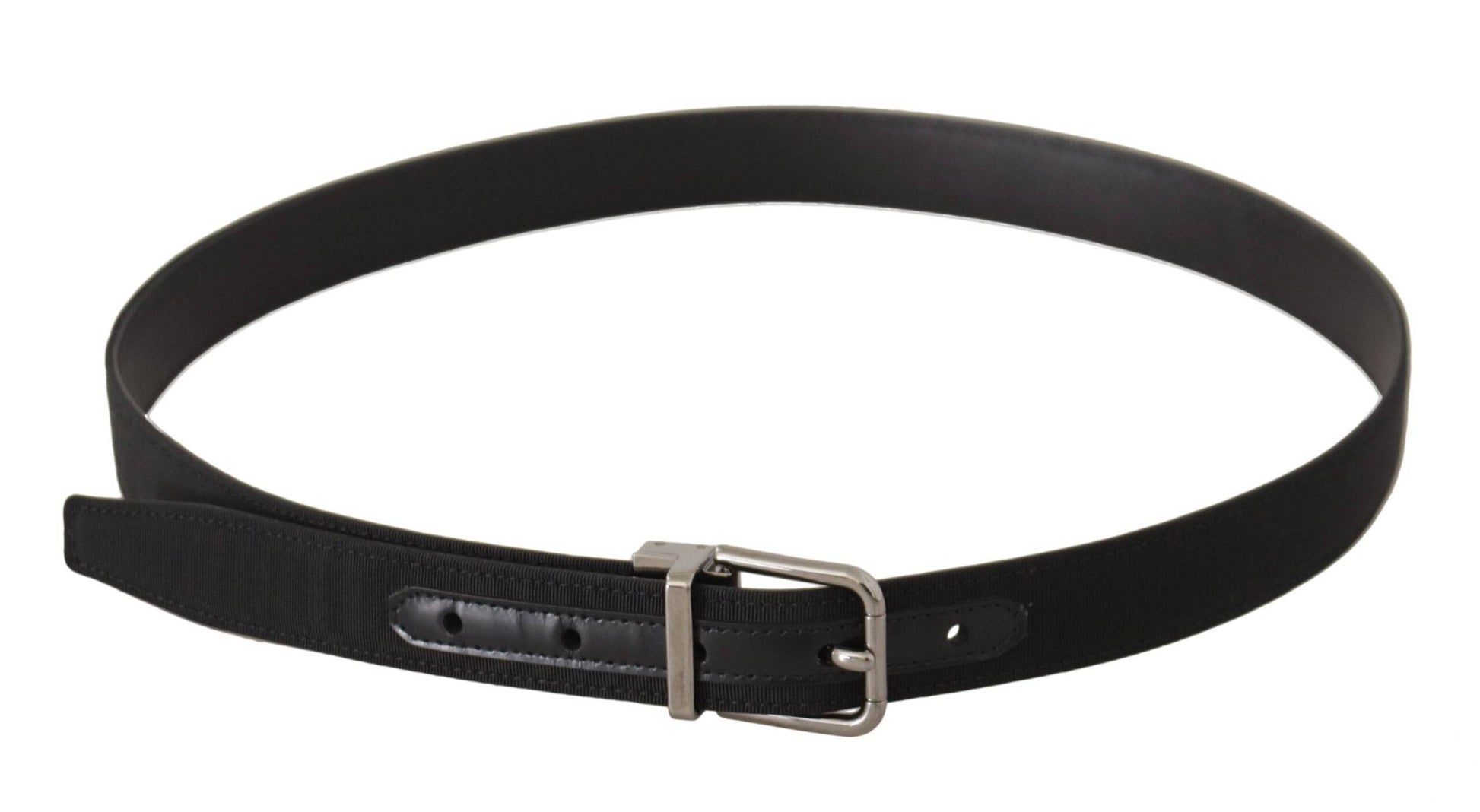 Dolce & Gabbana Elegant Black Leather Belt with Metal Buckle - ACCEXO