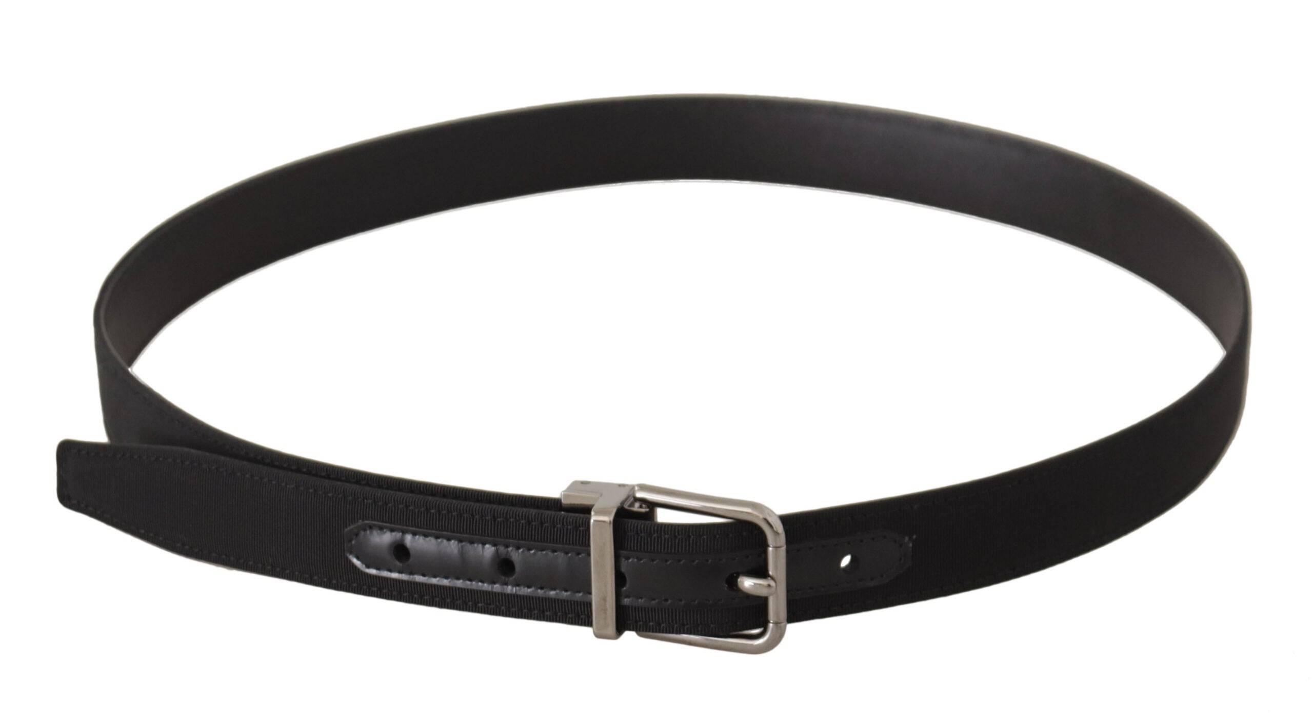 Dolce & Gabbana Elegant Black Leather Belt with Metal Buckle - ACCEXO