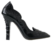 Dolce & Gabbana Elegant Black Crystal Cinderella Pumps - ACCEXO