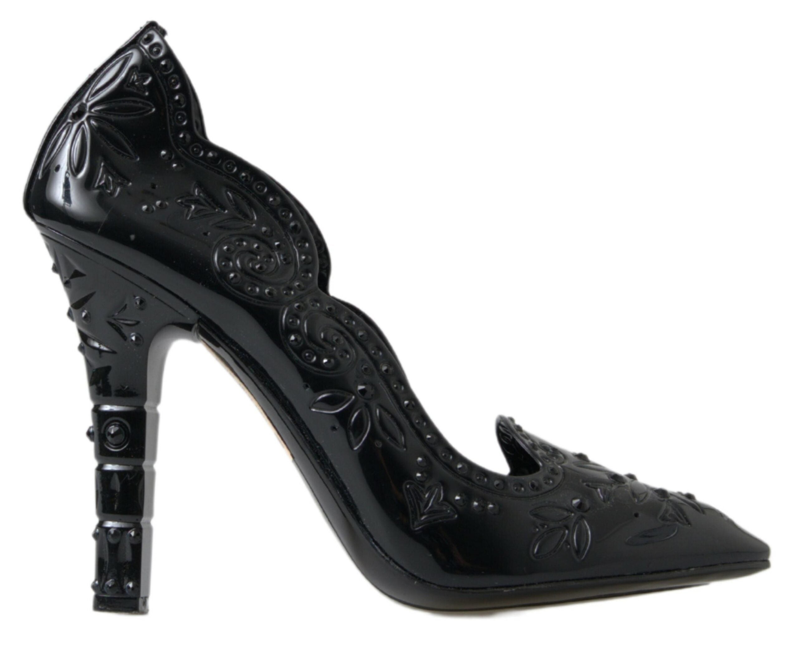 Dolce & Gabbana Elegant Black Crystal Cinderella Pumps - ACCEXO