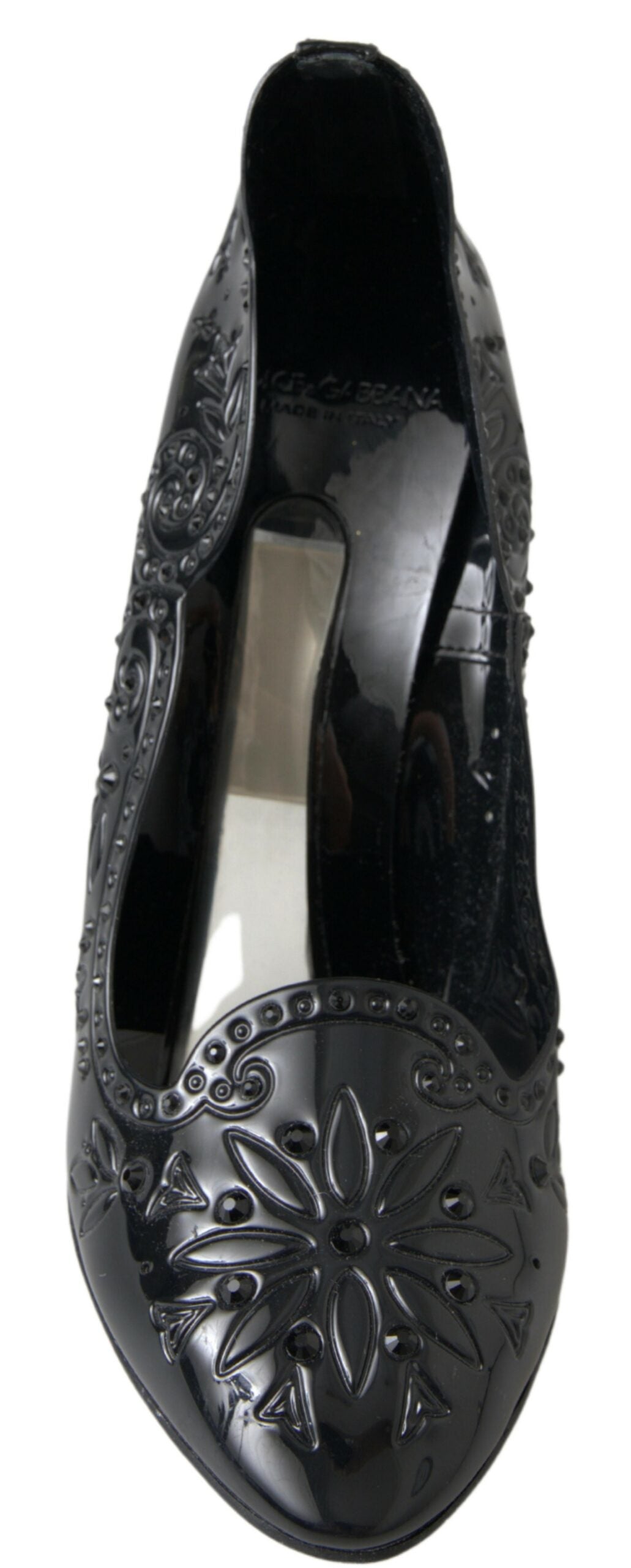 Dolce & Gabbana Elegant Black Crystal Cinderella Pumps - ACCEXO