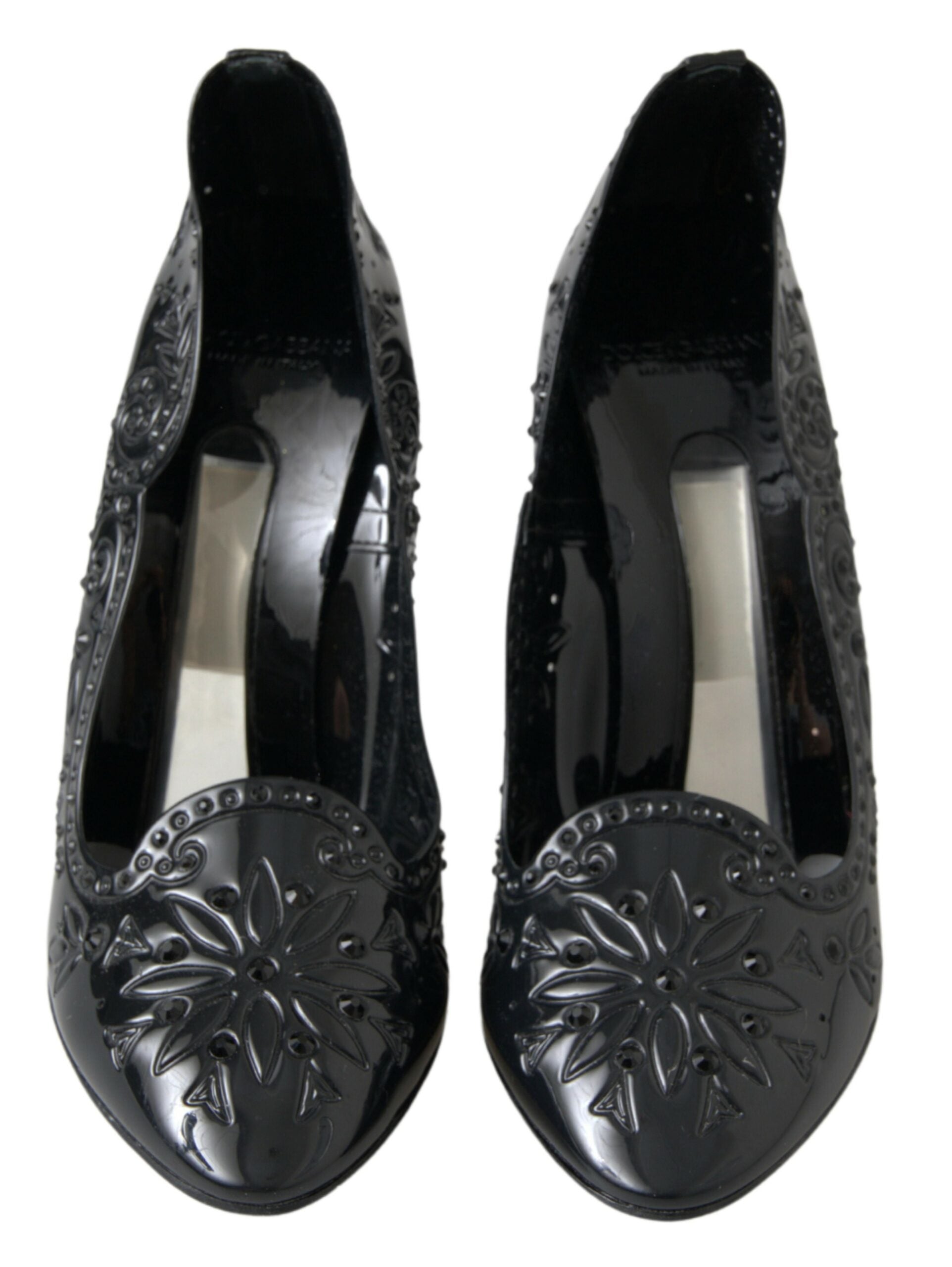 Dolce & Gabbana Elegant Black Crystal Cinderella Pumps - ACCEXO