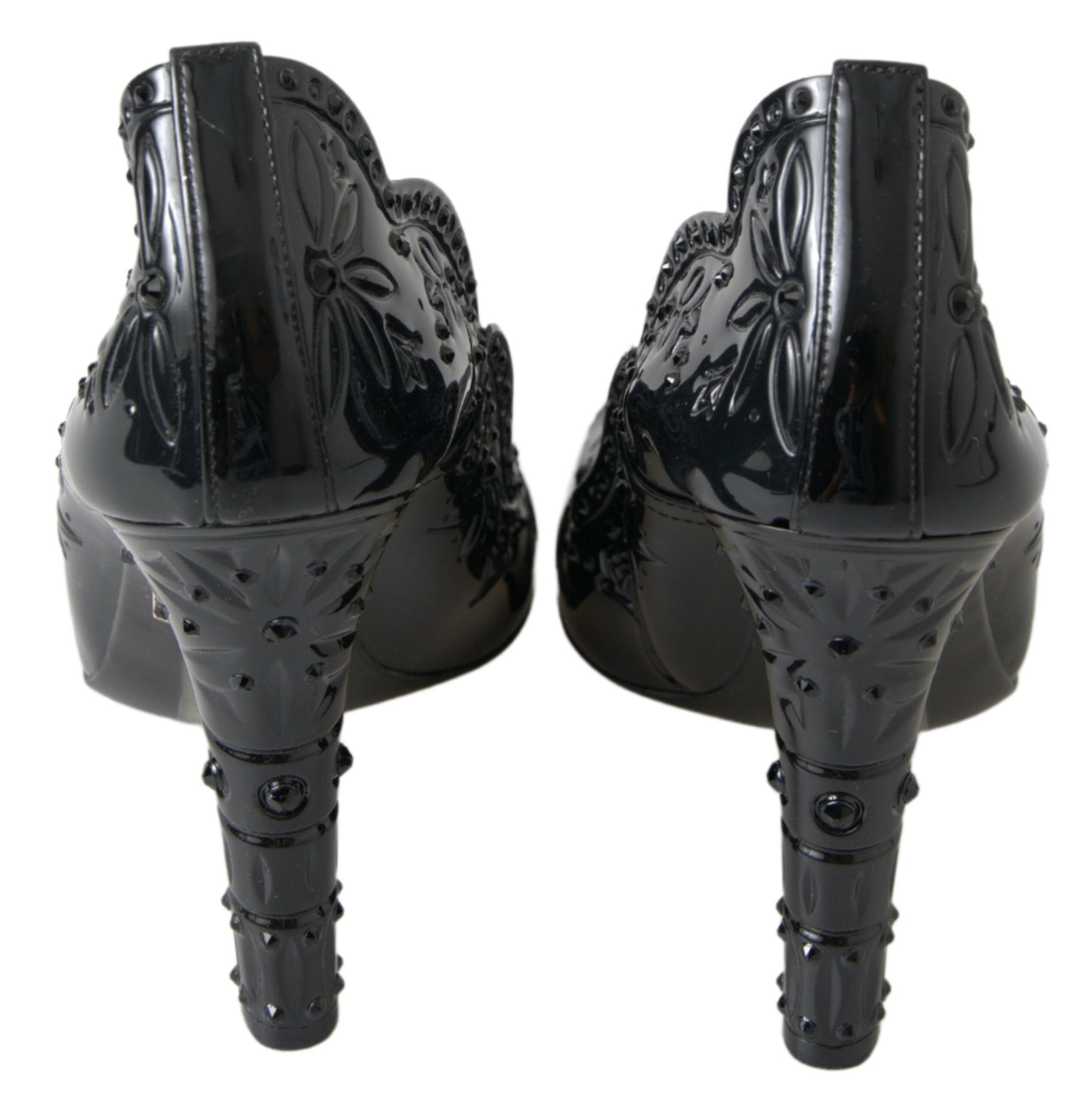 Dolce & Gabbana Elegant Black Crystal Cinderella Pumps - ACCEXO