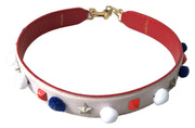Dolce & Gabbana Stunning White Multicolor Studded Leather Strap - ACCEXO