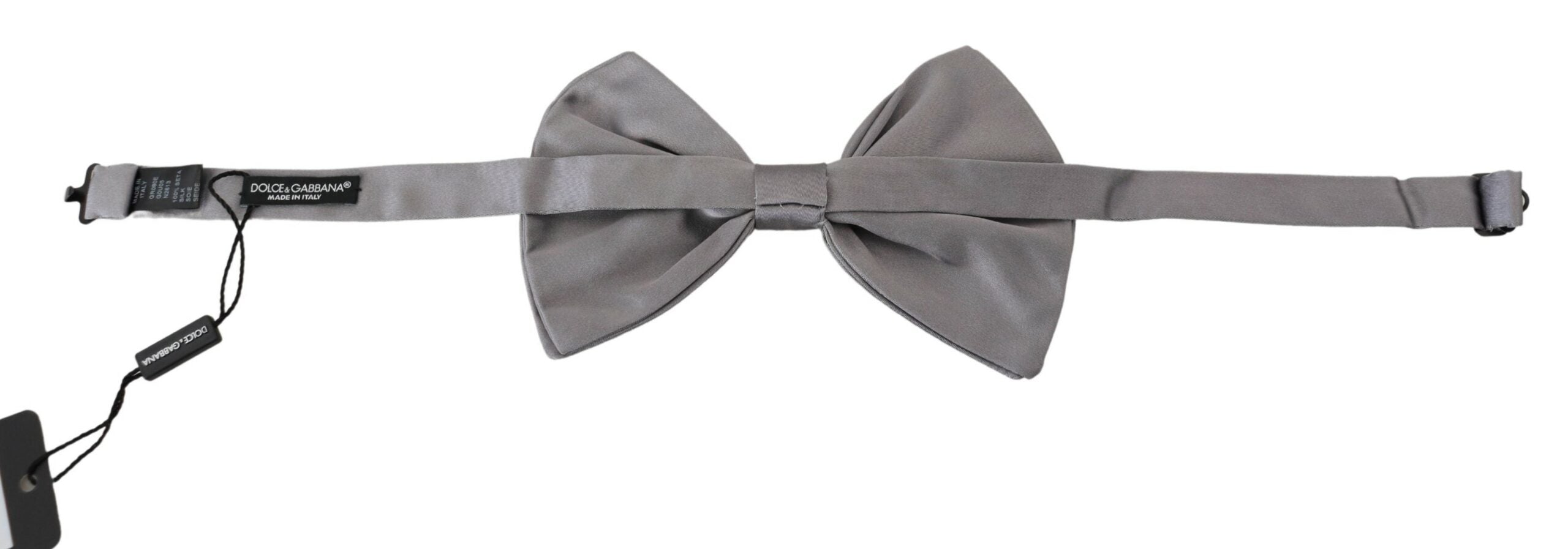 Dolce & Gabbana Elegant Silver Gray Silk Bow Tie - ACCEXO