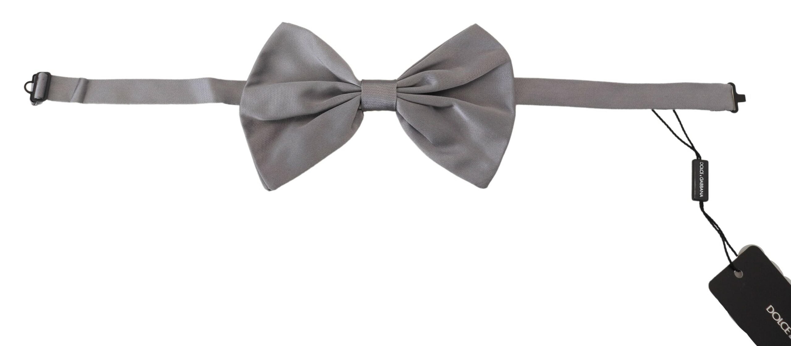 Dolce & Gabbana Elegant Silver Gray Silk Bow Tie - ACCEXO
