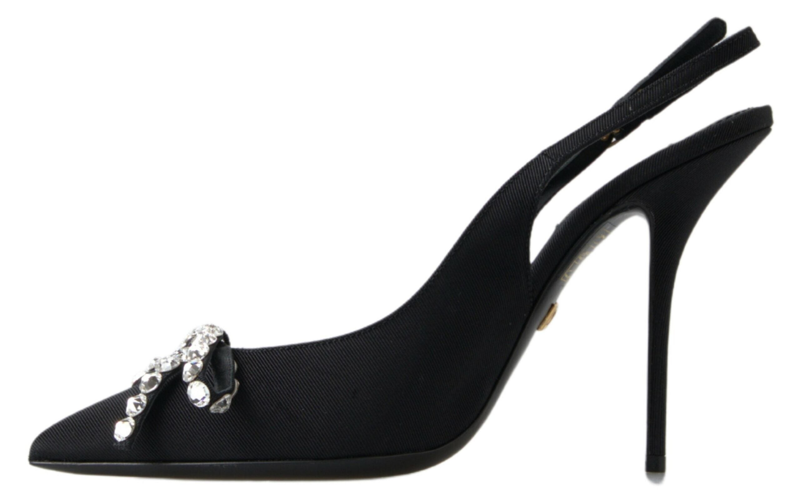 Dolce & Gabbana Embellished Black Slingback Heels Pumps - ACCEXO