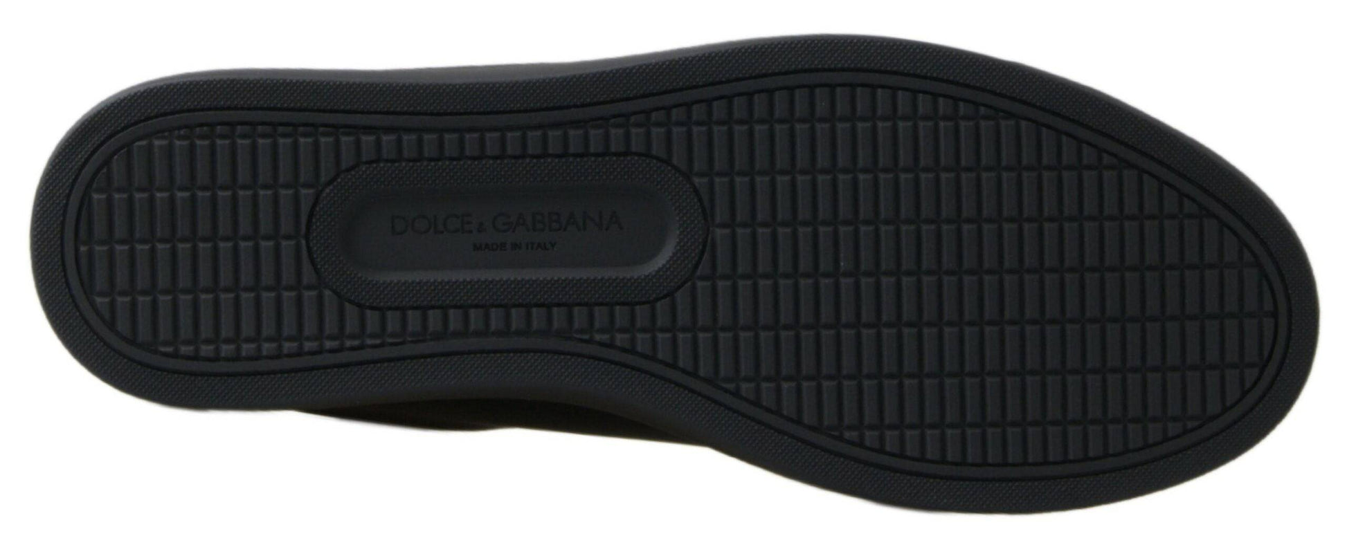 Dolce & Gabbana Black Gold Leather Classic Sneakers - ACCEXO