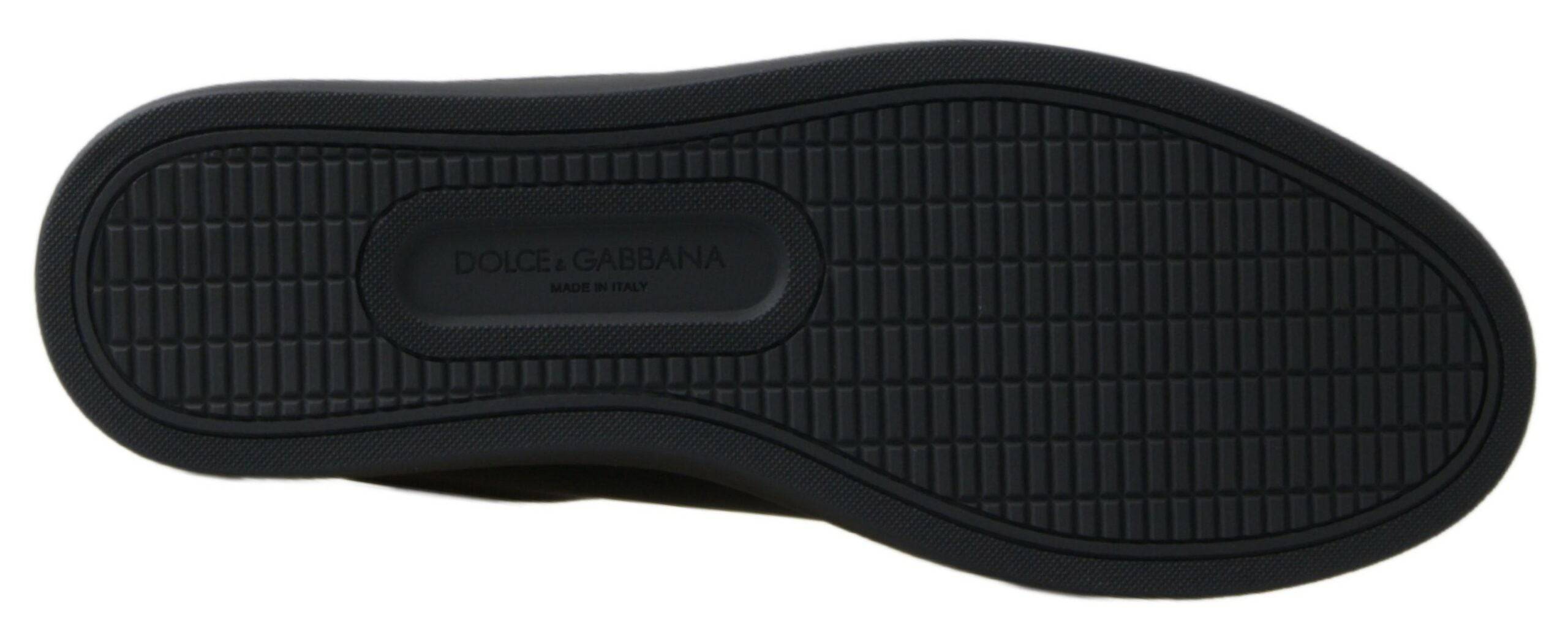 Dolce & Gabbana Black Gold Leather Classic Sneakers - ACCEXO
