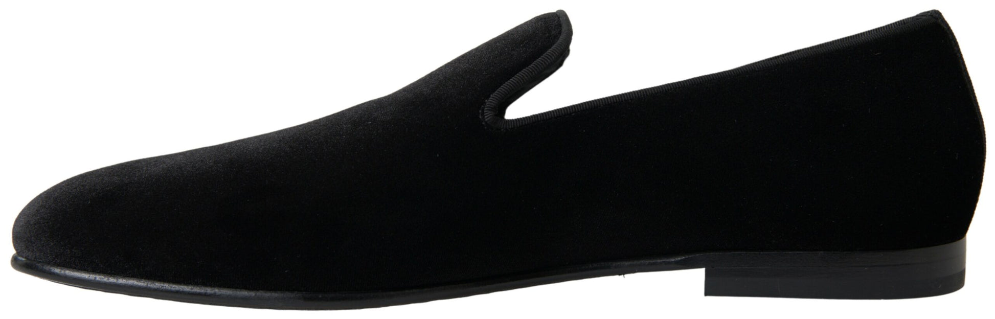 Dolce & Gabbana Elegant Velvet Black Loafers for Men - ACCEXO