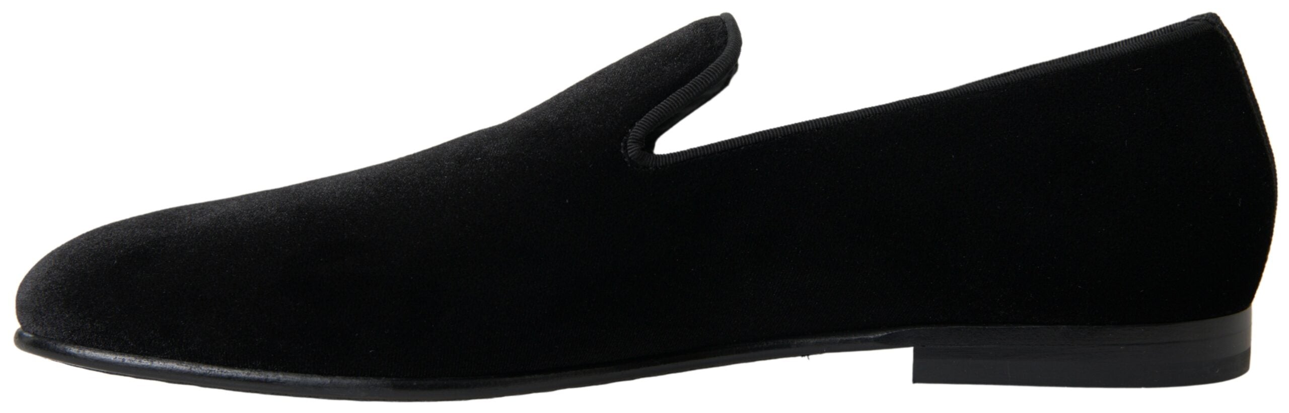 Dolce & Gabbana Elegant Velvet Black Loafers for Men - ACCEXO