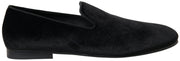 Dolce & Gabbana Elegant Velvet Black Loafers for Men - ACCEXO