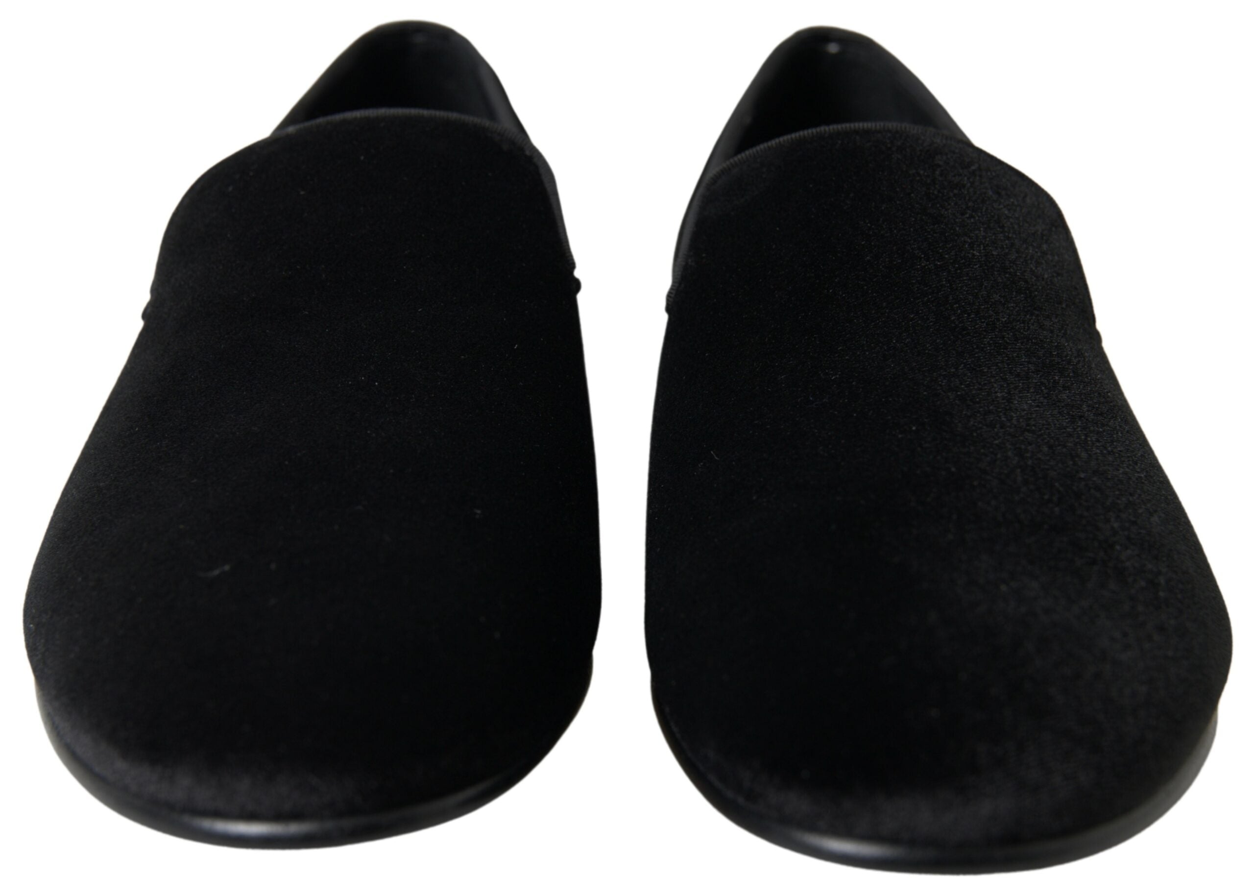 Dolce & Gabbana Elegant Velvet Black Loafers for Men - ACCEXO
