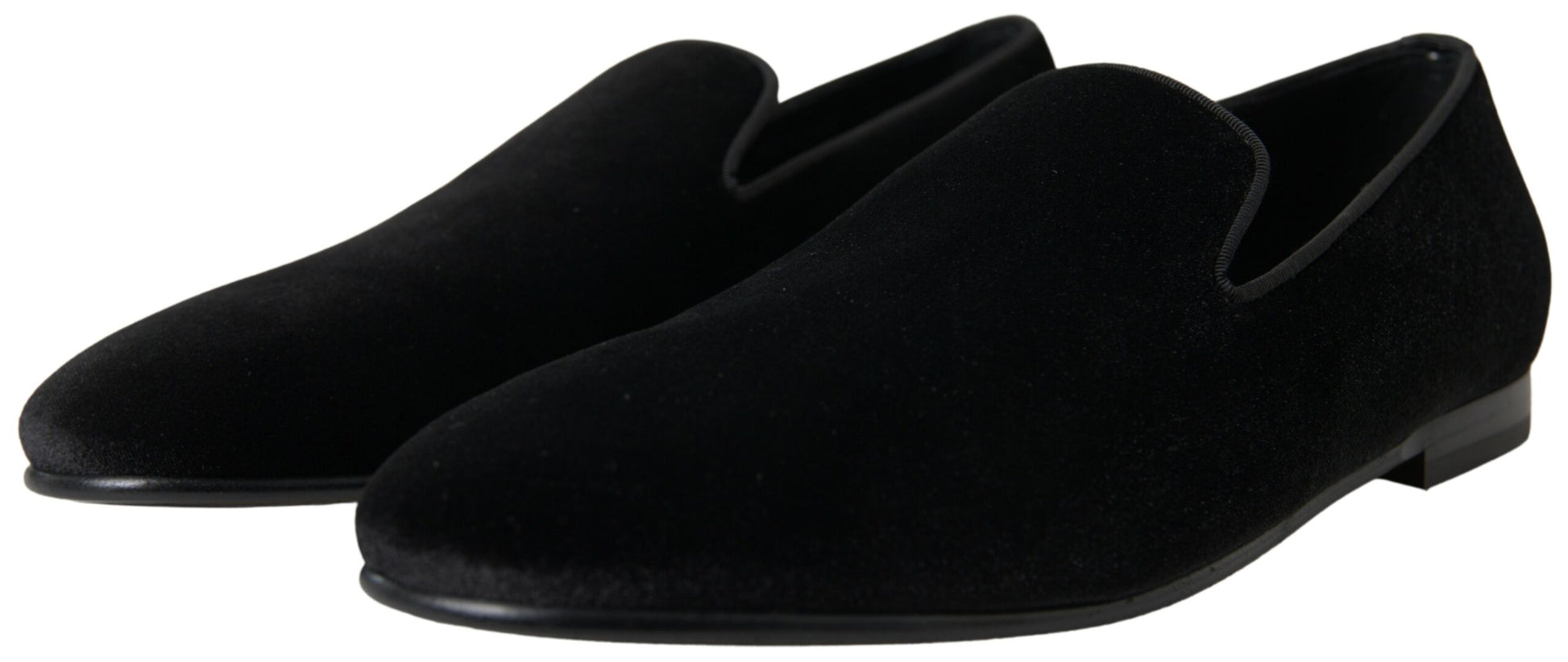 Dolce & Gabbana Elegant Velvet Black Loafers for Men - ACCEXO