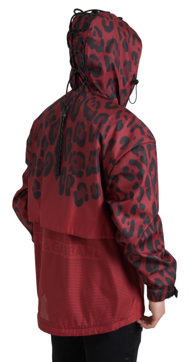 Dolce & Gabbana Radiant Red Leopard Print Hooded Jacket - ACCEXO