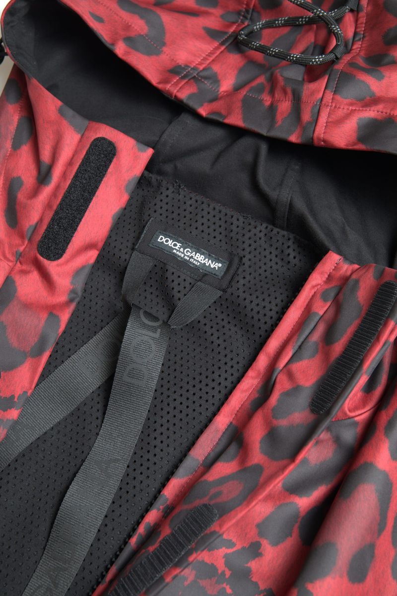 Dolce & Gabbana Radiant Red Leopard Print Hooded Jacket - ACCEXO