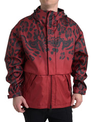 Dolce & Gabbana Radiant Red Leopard Print Hooded Jacket - ACCEXO