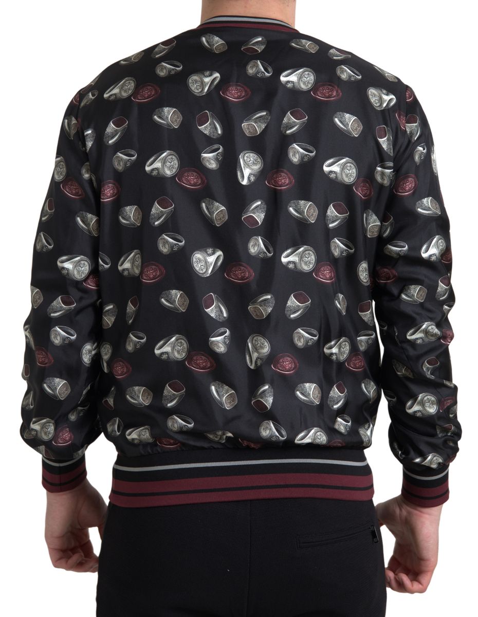 Dolce & Gabbana Elegant Silk Crewneck Pullover - Black Multicolor - ACCEXO