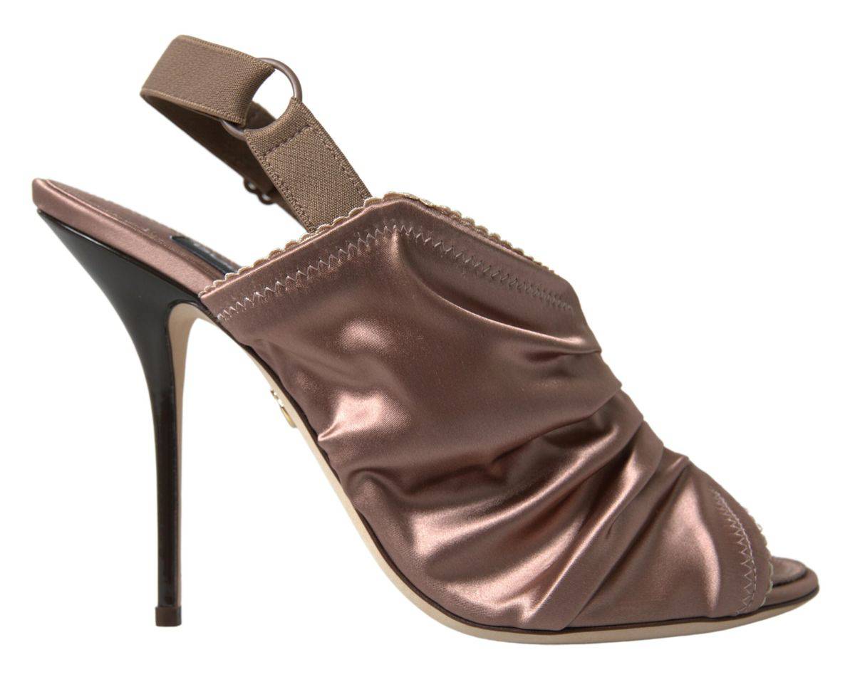 Dolce & Gabbana Elegant Slingback Stiletto Heels in Light Brown - ACCEXO