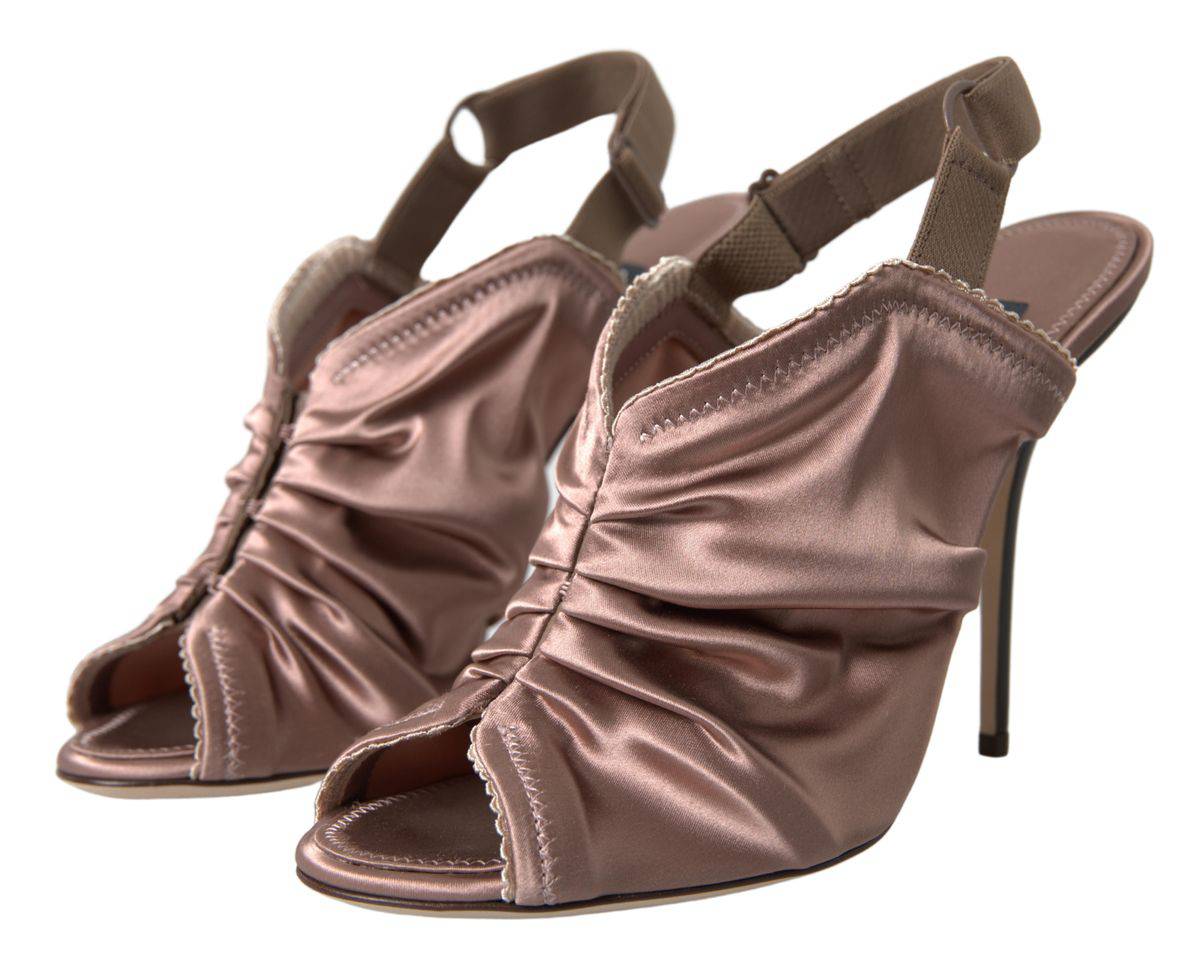 Dolce & Gabbana Elegant Slingback Stiletto Heels in Light Brown - ACCEXO