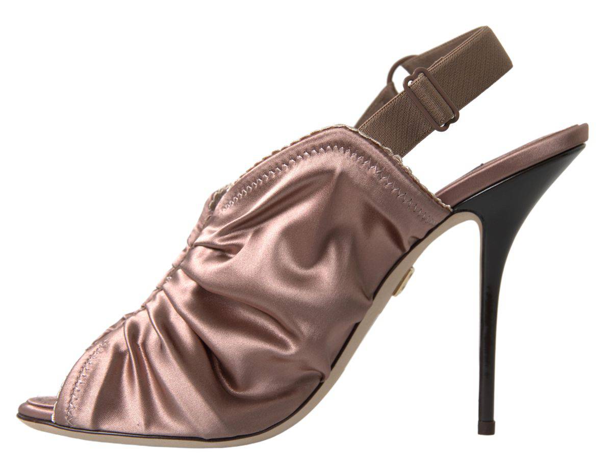 Dolce & Gabbana Elegant Slingback Stiletto Heels in Light Brown - ACCEXO