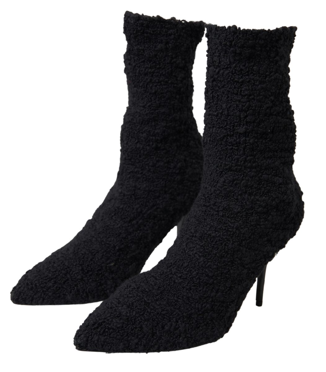 Dolce & Gabbana Elegant Virgin Wool Mid Calf Boots - ACCEXO