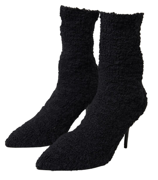 Dolce & Gabbana Elegant Virgin Wool Mid Calf Boots