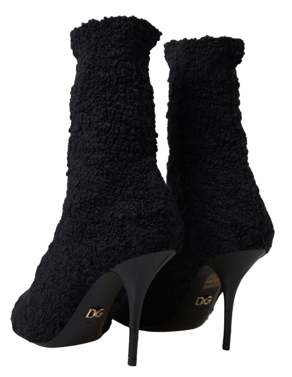 Dolce & Gabbana Elegant Virgin Wool Mid Calf Boots - ACCEXO