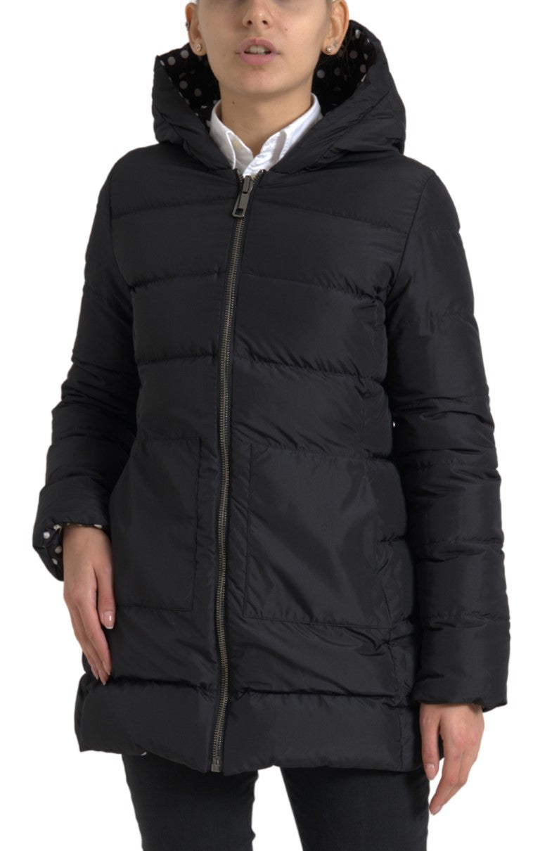 Dolce & Gabbana Elegant Full Zip Black Hooded Jacket - ACCEXO